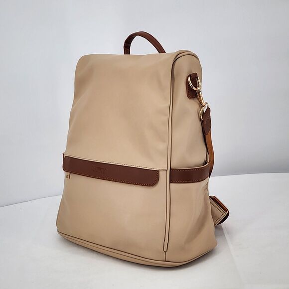 Cheruty Anti-Theft Tan Faux Leather Convertible Backpack - Picture 2 of 12